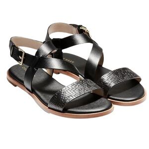 Cole Haan Findra Black Strappy Sandals - Black